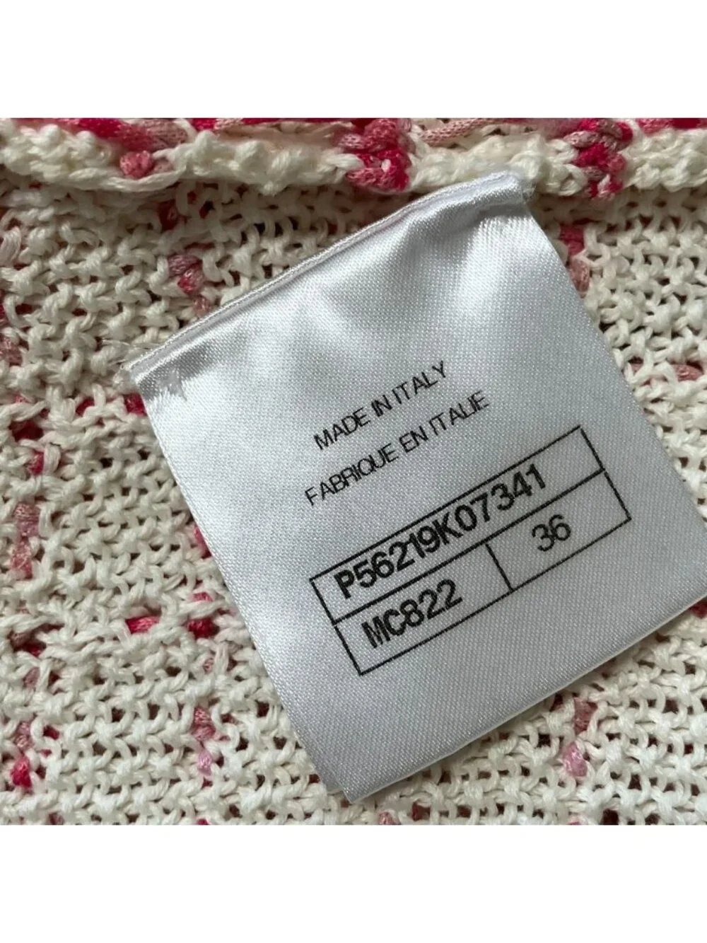 Chanel Check Stitch Knit Dress Set 36 34 Pink